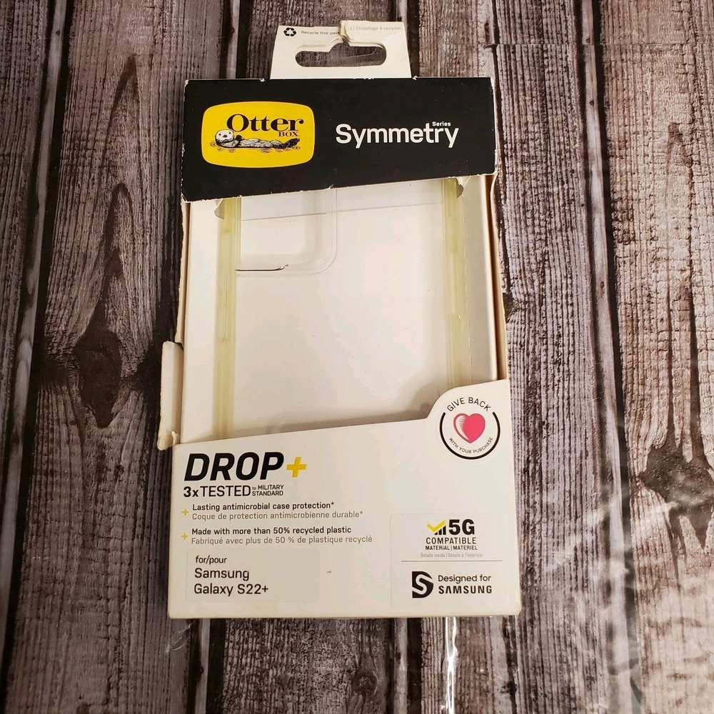 Otterbox Symmetry Samsung 22+ PLUS  Case for galaxy Clear. Open Box Yellowing